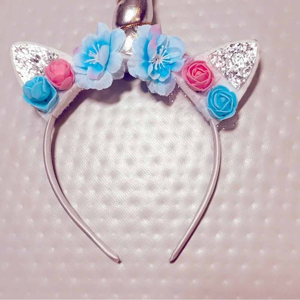 BUNDLE “3” Princess unicorn‎ headbands dressup birthday costume flowers pink